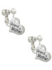 Small ''Grandmother'' Heart with Clear Crystal Clip On Earrings