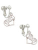 Stallion Silhouette Heart Clip On Earrings