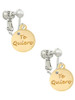 Gold Tone Te Quiero Disc Clip On Earrings
