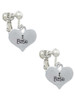 I Base Heart Clip On Earrings