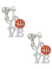 Love with Basketball Clip On Earrings
