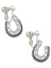 Beaded Horseshoe Clip On Earrings