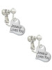 Small Jesus Loves You Heart Clip On Earrings