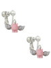 Mini Pink Flying Pig Clip On Earrings
