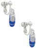 3-D Blue Running Shoe Clip On Earrings