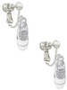 3-D White Running Shoe Clip On Earrings