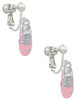 3-D Pink Running Shoe Clip On Earrings