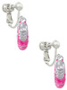 3-D Hot Pink Running Shoe Clip On Earrings