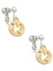 Gold Tone Dove Disc Clip On Earrings