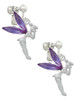 Large Fairy with Purple Wings Clip On Earrings