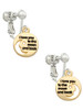 Small Gold Tone I Love You to the Moon Clip On Earrings