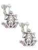 Large Filigree Frog Clip On Earrings