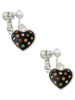 Black Resin Heart with Fall Crystals Clip On Earrings