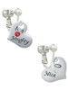 Naughty or Nice Heart with Crystals Clip On Earrings