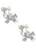 3-D Textured Bow Clip On Earrings