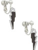 Black Lightning Bolt Clip On Earrings