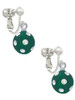 3-D Frosted Green Resin Ornament with Crystals Clip On Earrings