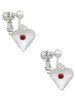 Large January - Maroon Crystal Heart Clip On Earrings