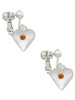 Large November - Yellow Crystal Heart Clip On Earrings