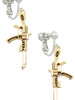 Gold Tone Rifle Clip On Earrings