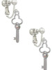 Trefoil Key with AB Crystals Clip On Earrings