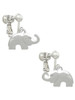 Elephant with Crystal Eyes Clip On Earrings