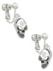 Large Skull Clip On Earrings