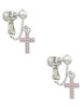 Small AB Crystal Cross Clip On Earrings
