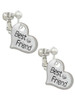 Large ''Best Friend'' Heart Clip On Earrings