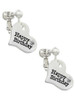 Large Happy Birthday Heart Clip On Earrings