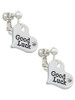 Large Good Luck Heart Clip On Earrings