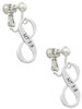 Matthew 5:8 Infinity Sign Clip On Earrings