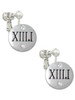 Half Marathon with Clear Crystal Roman Numeral Clip On Earrings
