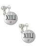 Half Marathon with Pink Crystal Roman Numeral Clip On Earrings
