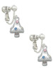 3-D Mushroom with Multicolored Crystals Clip On Earrings