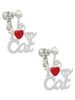 I Heart My Cat Clip On Earrings