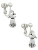 2-D Dog Clip On Earrings