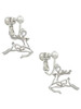 2-D Reindeer Clip On Earrings