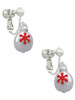Ornament with Red Snowflake Clip On Earrings