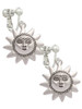 Medium Sun Face with Beaded Edging Clip On Earrings