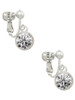 10mm Clear Oktant Crystal Drop Clip On Earrings