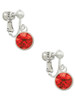 10mm Red Oktant Crystal Drop Clip On Earrings