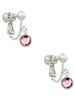 Crystal Light Pink Channel Drop Clip On Earrings
