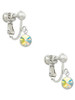 Crystal Clear AB Channel Drop Clip On Earrings