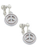 Peace Sign - Round Seal Clip On Earrings
