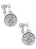 Music Clef - Round Seal Clip On Earrings