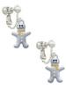 Two Tone Gingerbread Man with Crystal Buttons Clip On Earrings