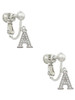 Small Crystal Initial - A - Clip On Earrings