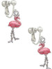 Flamingo with Dangle Legs Clip On Earrings