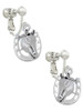 Horse Head with Horseshoe - 2 Sided Clip On Earrings